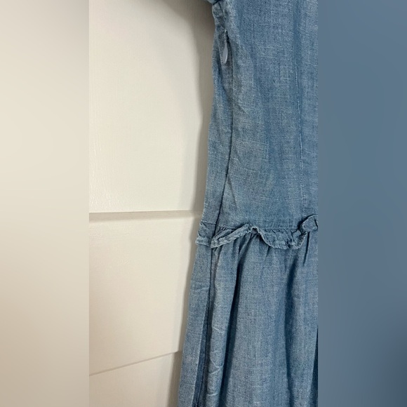 NWT JCrew Chambray Denim Ruffle Long Sleeve Dress - Zero - Picture 4 of 7